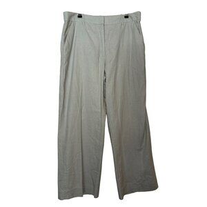 NWT Abercrombie & Fitch Wide-Leg Linen Blend Cotton Lined Pants Size L